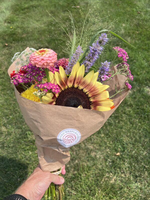wrapped flower bouquet